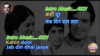 Download lagu Kahin Door Jab Din Dhal Jaye - Karaoke with scrolling Lyric | Mukesh Karaoke | Hindi Sing Along mp3