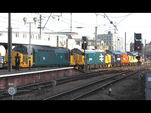 4 x Class 37s Passing Through Newcastle - 37610, 37424, 37419 & 37219 -  15th January 2026 #railways