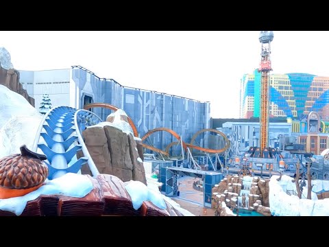 POV Ice Age Acorn Adventure Roller Coaster | Genting Skyworlds Theme Park Malaysia Desember 2023