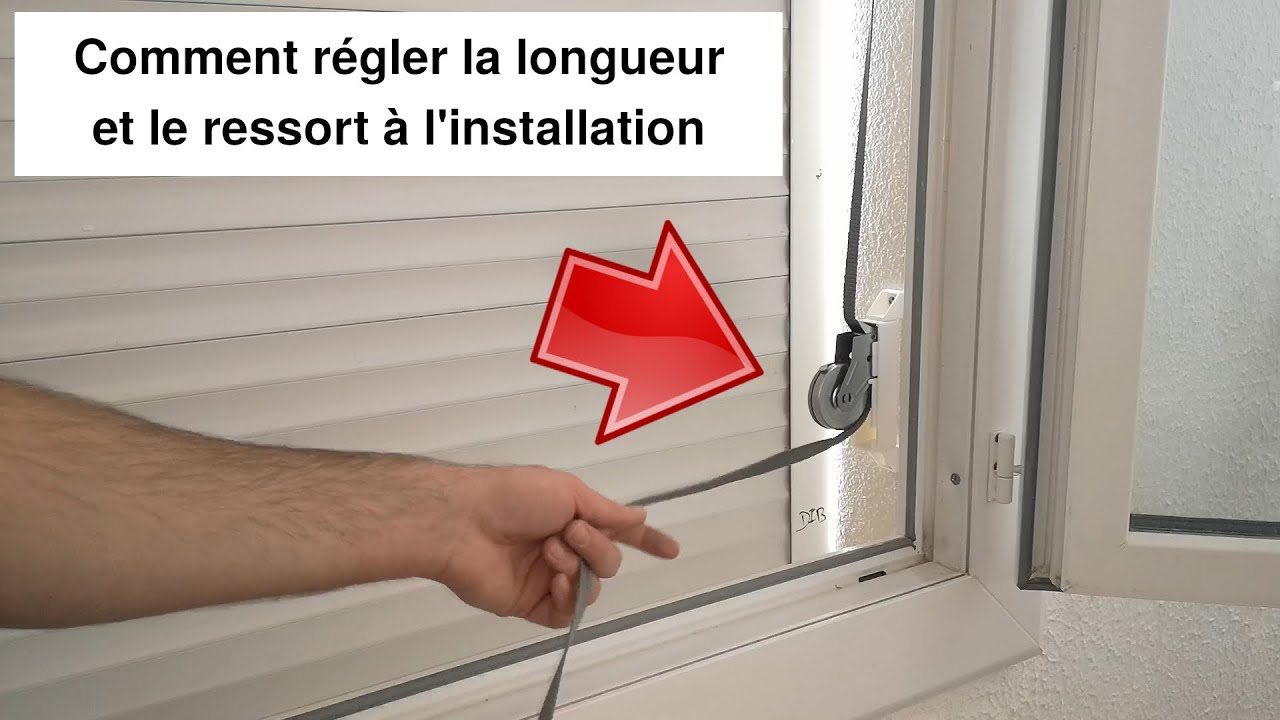 Comment faire pour bien régler la longueur de la sangle du ressort du volet roulant à l'installation