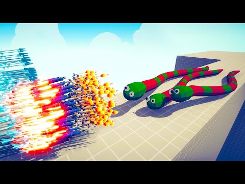 3x LARGE SNAKES vs EVERY GOD 🐍🐍🐍 | Totally Accurate Battle Simulator TABS