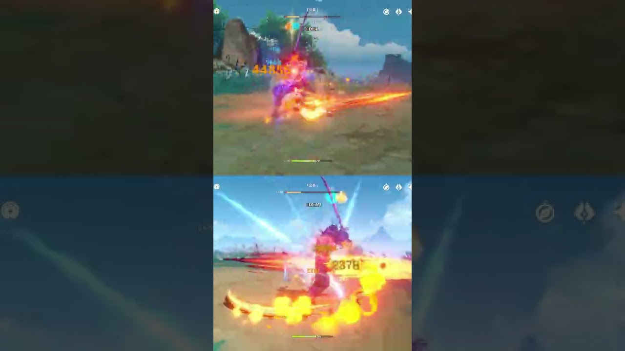 無凸夜蘭vs完凸行秋 ~胡桃を添えて~ #Shorts