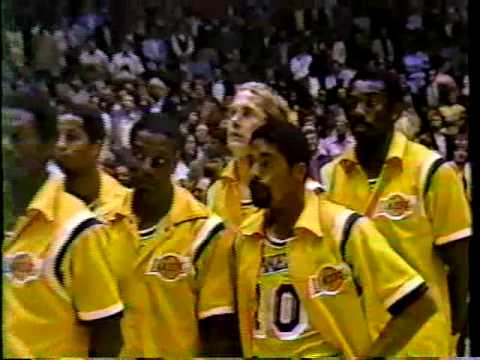 Jack Mack and the Heart Attack Horns perfomr the National Anthem 1984 Laker Game