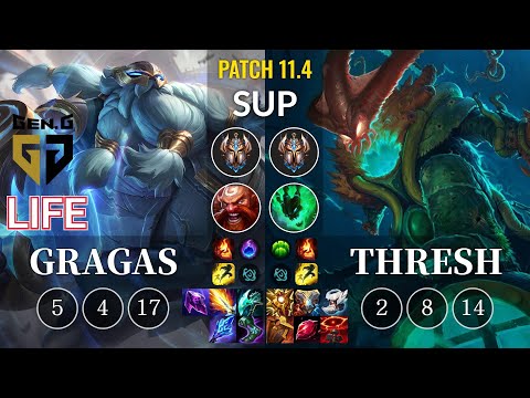 GEN Life Gragas vs Thresh Sup - KR Patch 11.4