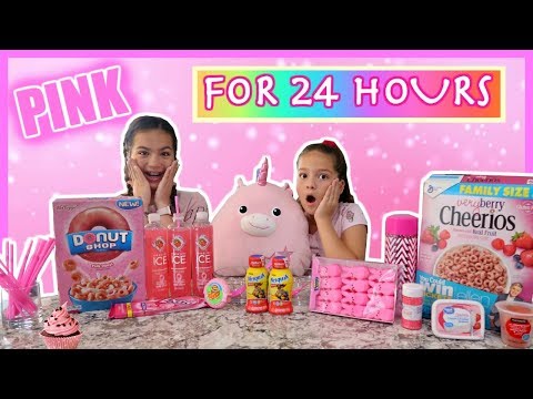 24 HOURS EATING ONLY PINK FOOD CHALLENGE | SISTER FOREVER Video