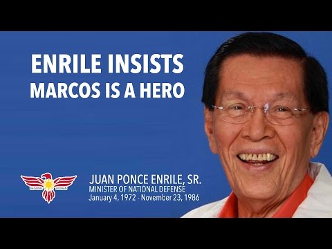 Juan Ponce Enrile insists Marcos is a hero