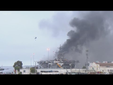 US Navy ship under inspection after multi-day fire