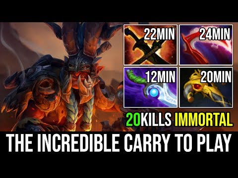INCREDIBLE CARRY 20Kills Never Die Crazy Troll-Warlord Fast Farm Wthout Magnus + Diffusal Dota 2