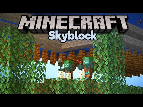 How To Build a Skyblock Drowned Farm! ▫ Minecraft 1.15 Skyblock (Tutorial Let's Play) [Part 25]