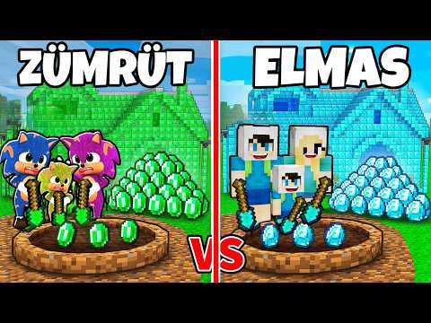 ZÜMRÜT BEBEK SONİC VS ELMAS ENES AİLESİ HAZİNE AVI KAPIŞMASI 😨 Minecraft