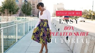 Easy Box Pleated Skirt Tutorial   No Math Needed