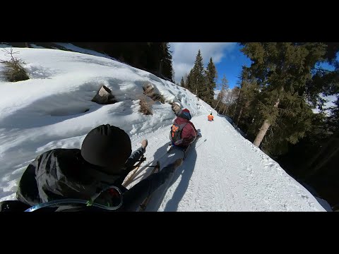 Slittino Vipiteno pista Monte Cavallo - Discesa Completa - 360° video 5K -
