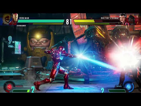 Iron Man & Dormammu VS Arthur & Doctor Strange - Hardest AI - Marvel vs Capcom Infinite