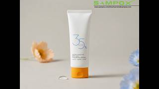 White PE Facial Cleanser Oval Tube 100g 40mm with Yellow Flip-Top Cap
