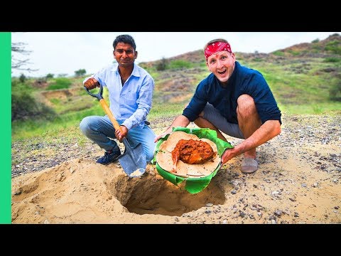 RARE Indian Desert Food! Cooking Underground Rajasthani Style! (Khad Lamb)