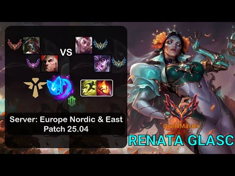 Renata Glasc Support + Swain vs Rakan + Syndra - EUNE GrandMaster - Patch 25.04