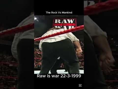 The Rock vs Mankind Raw is war 22-3-1999 #wwewrestler #wwe