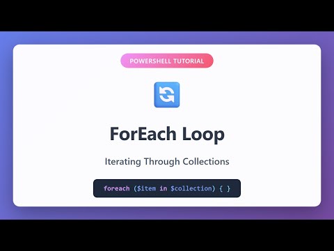 Powershell Foreach Loop