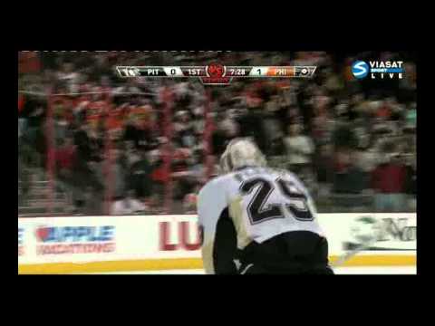 Goal   Claude Giroux 0-1 ( Pittsburgh Penguins - Philadelphia Flyers)  14 dec 2010