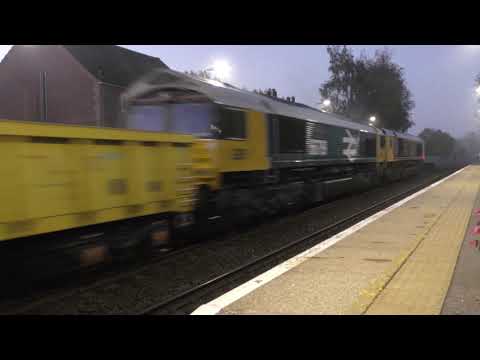 66705 and 66789 on 6T62, 07:00, Brundall - Whitemoor Yard L.D.C GBRF (09:19)