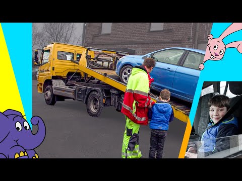 Moritz und die Maschinen: Auto abschleppen mit dem Abschleppwagen | Der Elefant | WDR
