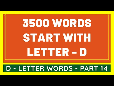 3500 Words That Start With D #14 | List of 3500 Words Beginning With D Letter [VIDEO]