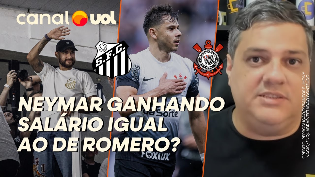 NEYMAR NO SANTOS GANHARIA MESMO SALÁRIO-BASE DE ROMERO NO CORINTHIANS? ENTENDA PROJEÇÃO