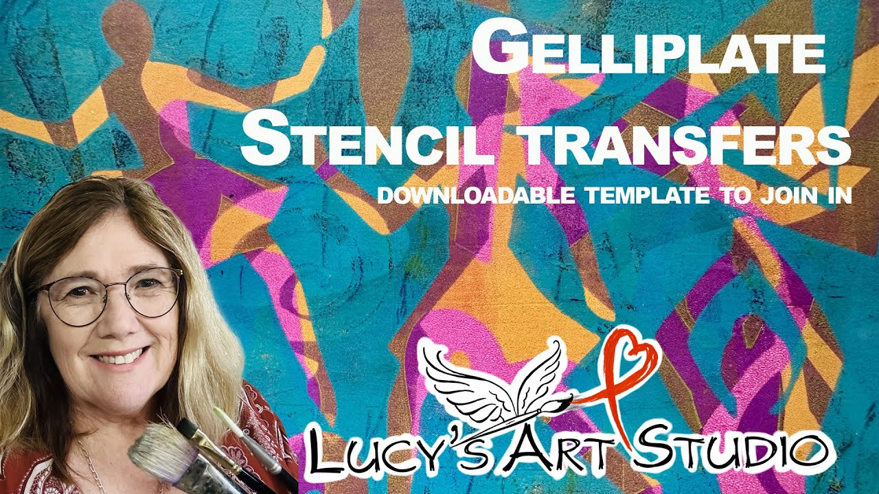 Gelliplate with homemade stencils, layering paints with different transparencies With Lucy