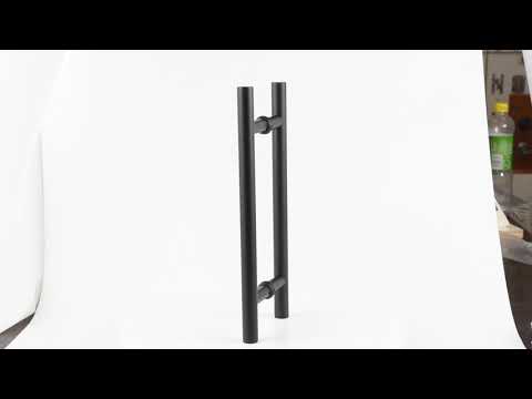 Black glass door handle