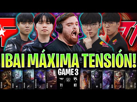 MÁXIMA TENSIÓN EN LA FINAL DEL MUNDIAL! 😱CASTEO IBAI!🔥 | KT vs T1 Game 3 WORLDS 2025 FINAL IBAI
