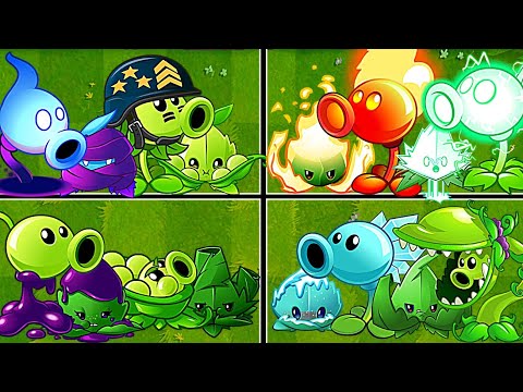 Random 15 Team Peashooter + Mint Battles - Who Will Win? - PvZ2 Team Plants vs Team Plants