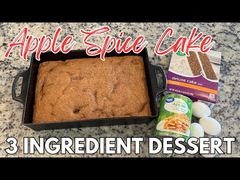 EASY 3 Ingredient Dessert Apple Spice Cake Recipe #easyrecipe