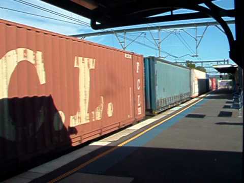 container train flies through wyong station