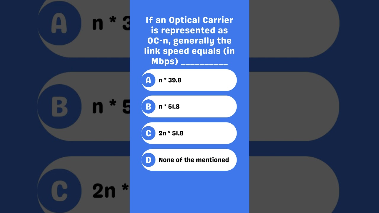 What is the link speed (in Mbps) of an Optical Carrier OC-n?