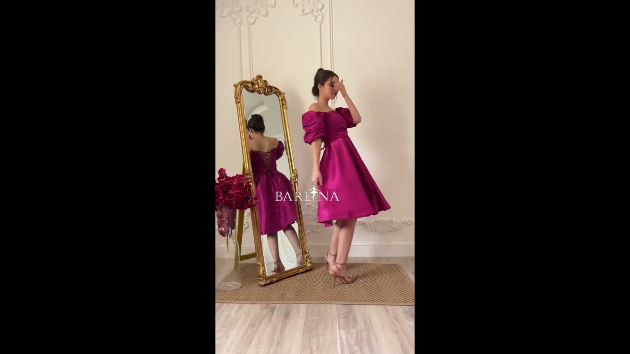 Burgundy one shoulder dress with puffy skirt - XXL