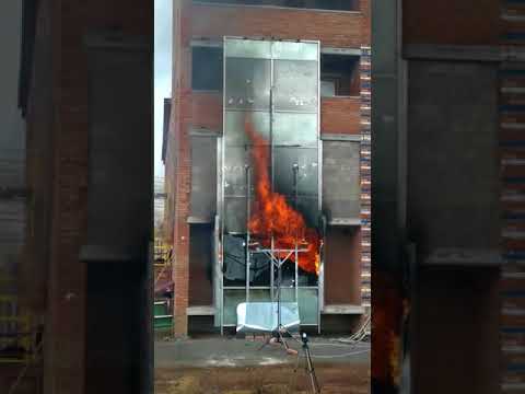 Испытания междуэтажных поясов в условиях реального пожара