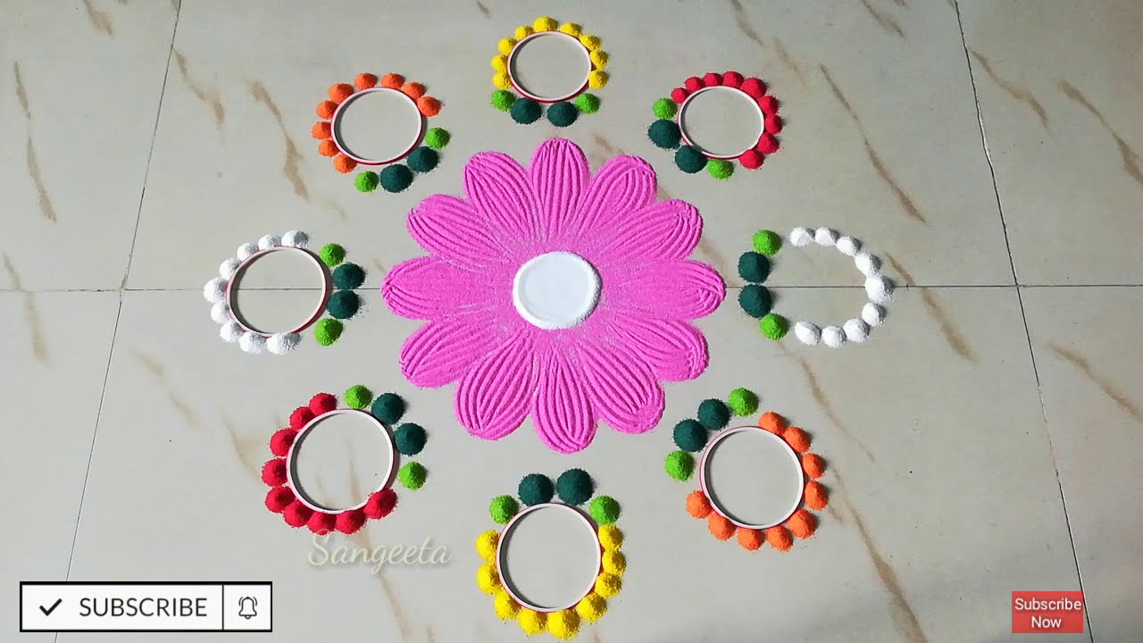 quick rangoli design by sangeeta