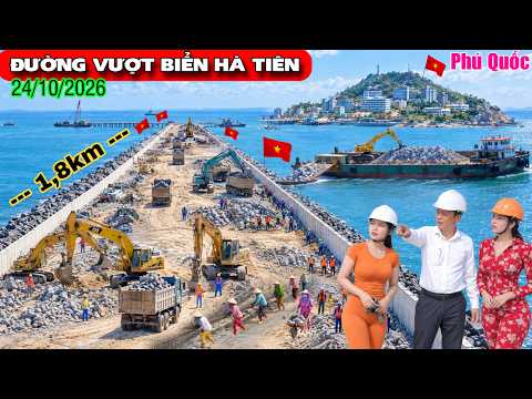 Trực tiếp đường vượt biển hà tiên QUÁ DÀI RỒI xe đá lấn biển xuyên suốt mạo hiểm đi bộ ra xem
