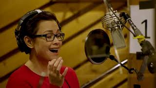 Lea Salonga recording &quot;The Human Heart&quot; in the studio