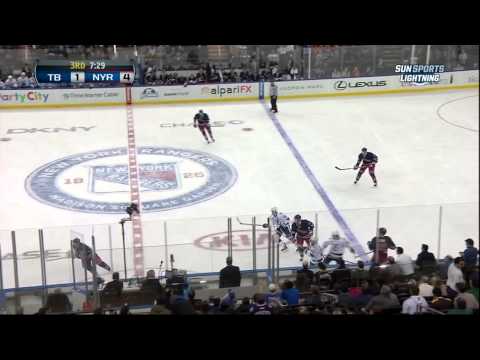 Arron Asham goal Feb 10 2013 Tampa Bay Lightning vs NY Rangers NHL Hockey