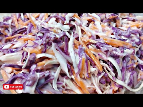 5 - Minutes CREAMY COLESLAW Recipe - Beginners Guide to the Perfect Cabbage Coleslaw Salad