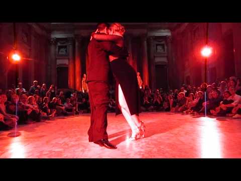  Carlos Espinoza  and  Noelia Hurtado Pitruzzella  are  dancing  to  the  tango  "  Chique  "  by  Osvaldo Pugliese  at  Genova Festival Bravo  in  2019
