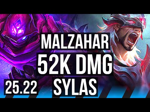 MALZAHAR vs SYLAS (MID) | 52k DMG, Dominating | KR Diamond | 25.22