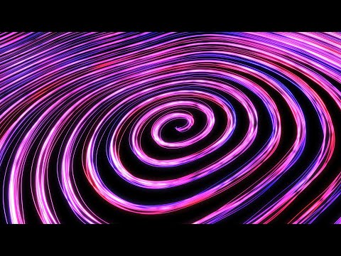 Glowing Neon Light Line Trails Rotate Spin in Spiral Vortex Swirl 4K VJ Loop Moving Background