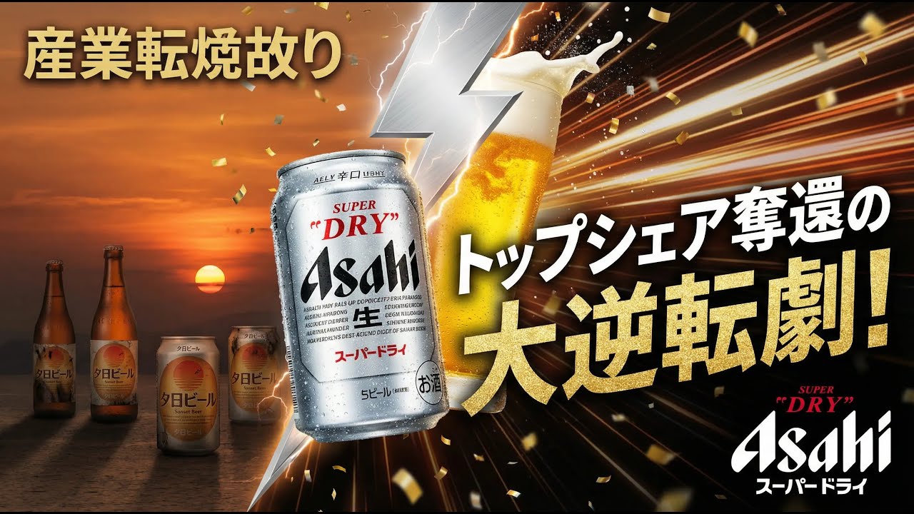 【ビジネス裏話】アサヒビール（アサヒスーパードライ）：倒産寸前の「夕日ビール」からの大逆転