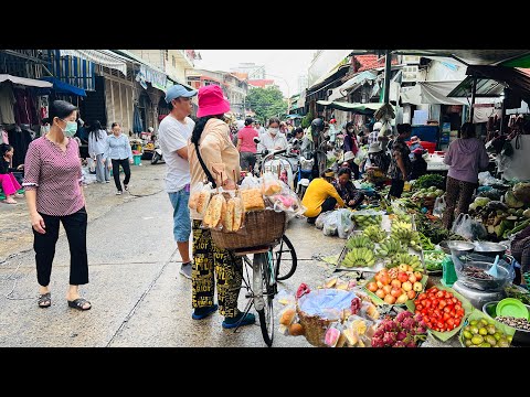Phnom Penh Best Food Market Tour - Walk around Chbar Ampov Market, Fruits, Snacks, Lively Fish &More