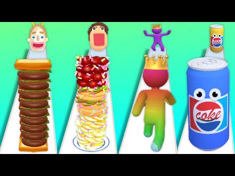 SANDWICH RUNNER vs PANCAKE RUN vs GIANT RUSH vs JUICE RUN - Gameplay All Levels Walkthrough