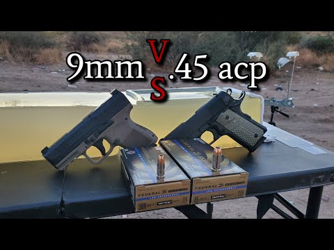 9mm VS .45 acp Ballistics Gel Test