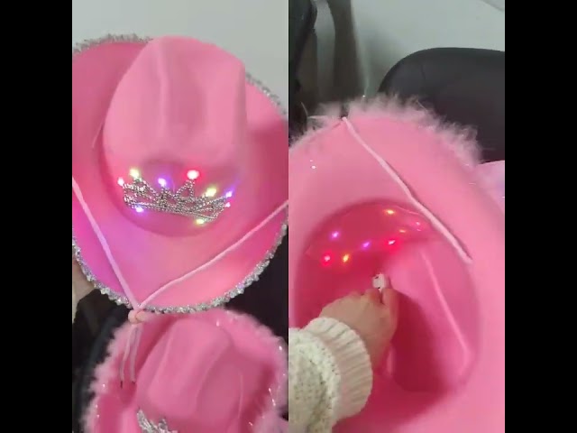 Vídeo relacionado con Sombrero de vaquero unisex con ala LED intermitente luminosa, divertido sombrero iluminado para boda, baile de graduación, fiesta de cumpleaños, Halloween, Navidad, morado