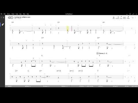 Losing my religion ( R.E.M ) new tab ,Tablatura e base Senza Basso - Backing bass track-NO BASS
